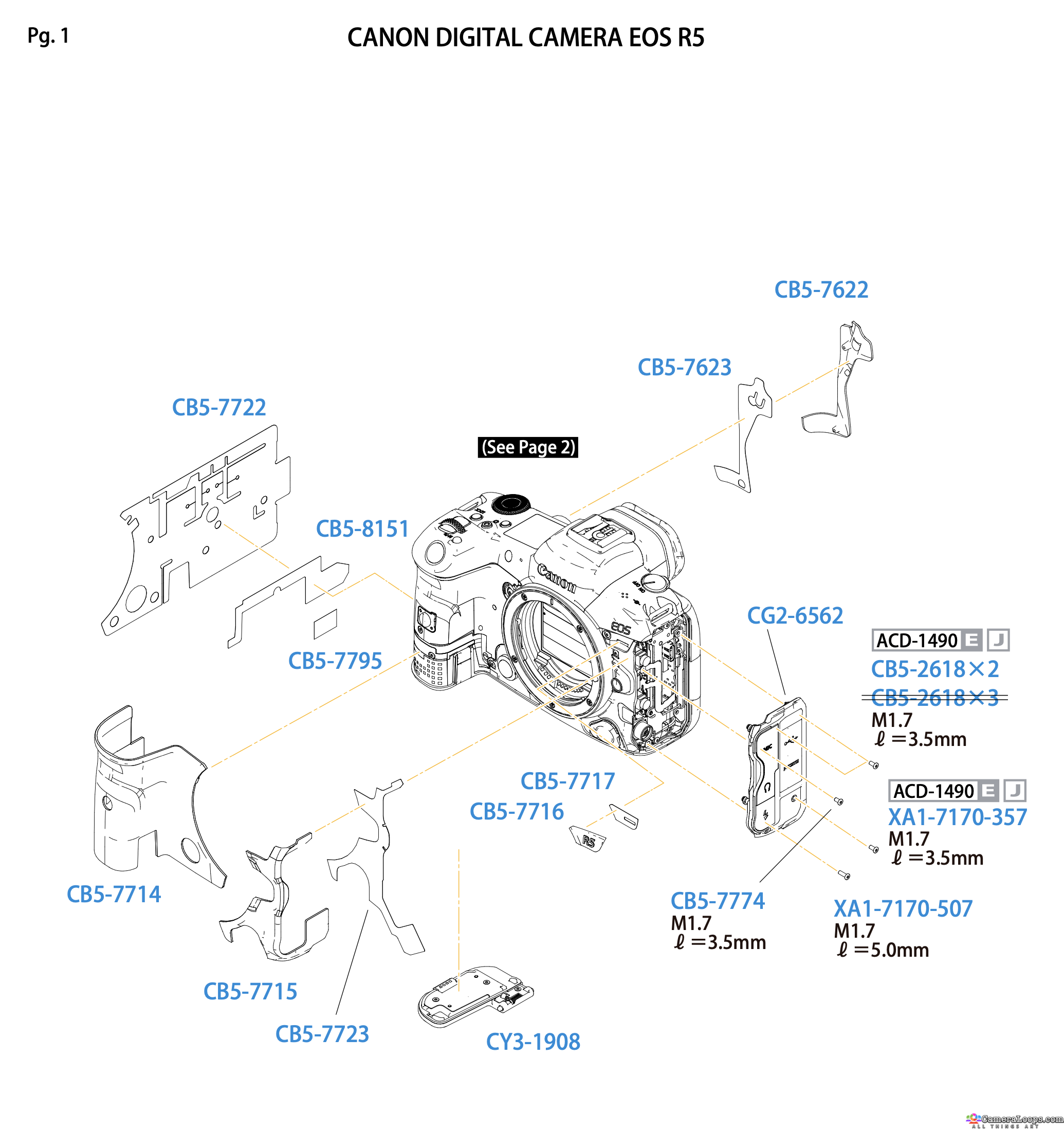 Canon EOS R5 parts catalog - Canon Lens and Camera Parts Catalog - www ...